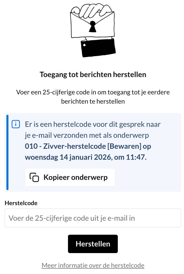 Melding geen toegang tot oud bericht